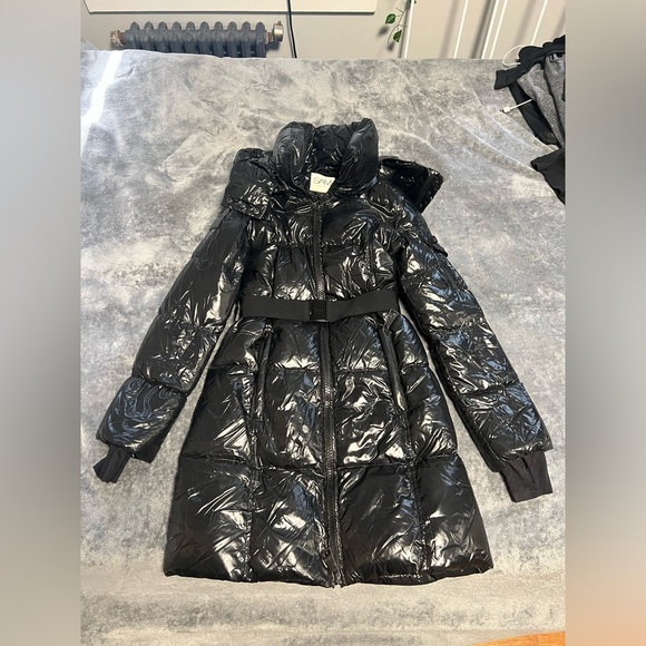 SAM. Noho Belted Down Coat size XS black color: Jet - Picture 5 of 8